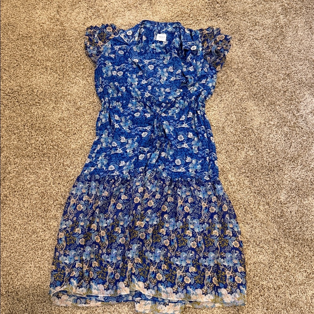 Misa Los Angeles Blue Floral Kids Dress
